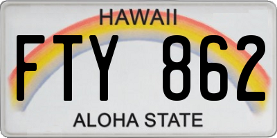 HI license plate FTY862