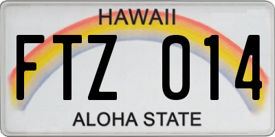 HI license plate FTZ014