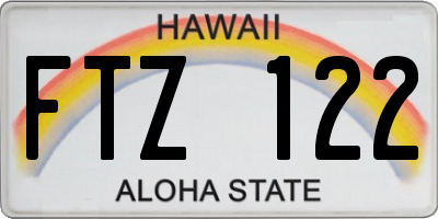 HI license plate FTZ122