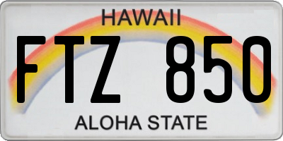 HI license plate FTZ850