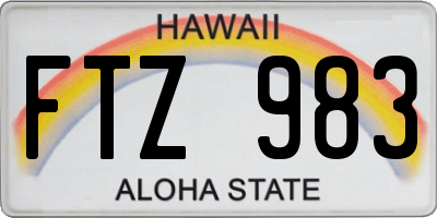 HI license plate FTZ983