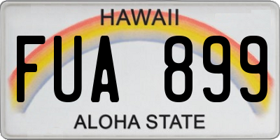 HI license plate FUA899