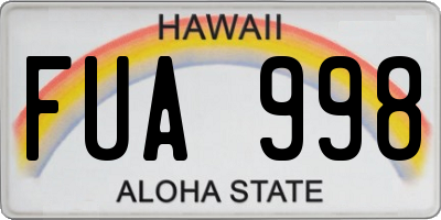 HI license plate FUA998