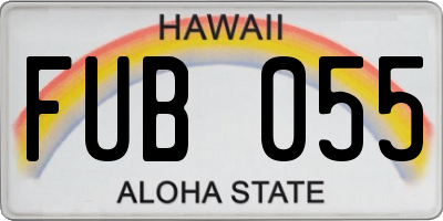 HI license plate FUB055