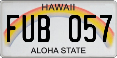 HI license plate FUB057