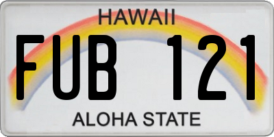 HI license plate FUB121