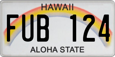 HI license plate FUB124