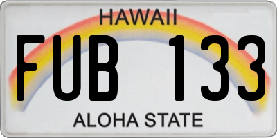 HI license plate FUB133