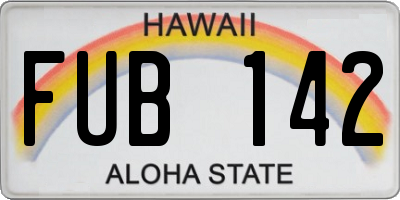 HI license plate FUB142