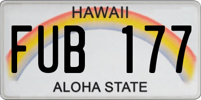 HI license plate FUB177