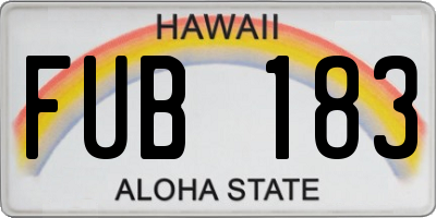 HI license plate FUB183