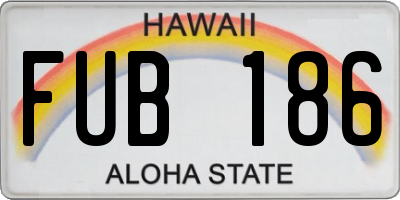 HI license plate FUB186