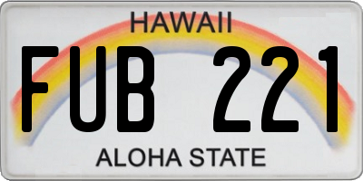 HI license plate FUB221
