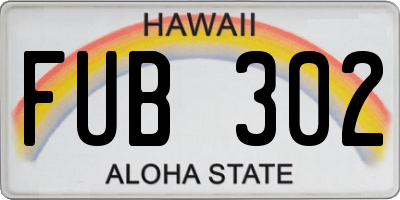 HI license plate FUB302