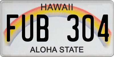 HI license plate FUB304