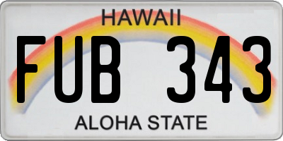 HI license plate FUB343