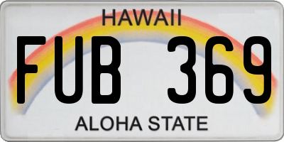 HI license plate FUB369
