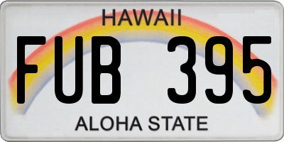 HI license plate FUB395