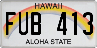 HI license plate FUB413