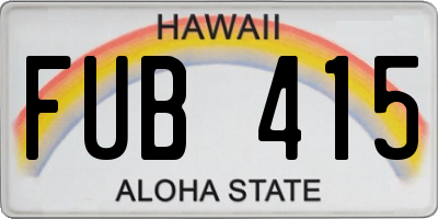 HI license plate FUB415