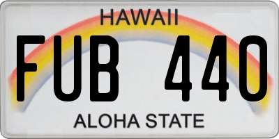 HI license plate FUB440