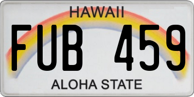 HI license plate FUB459