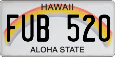 HI license plate FUB520
