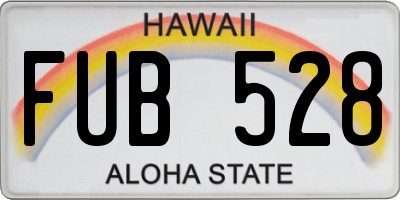 HI license plate FUB528