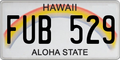 HI license plate FUB529