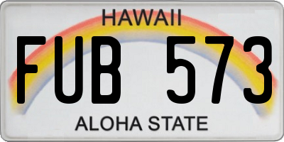 HI license plate FUB573