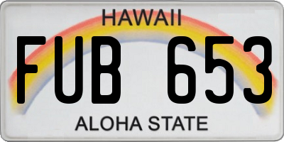 HI license plate FUB653