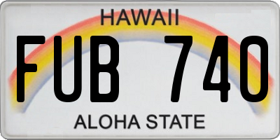 HI license plate FUB740