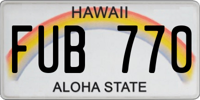 HI license plate FUB770