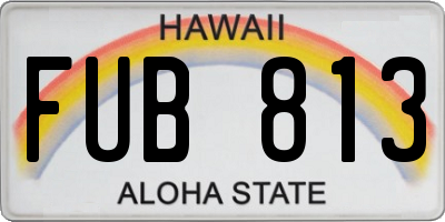 HI license plate FUB813