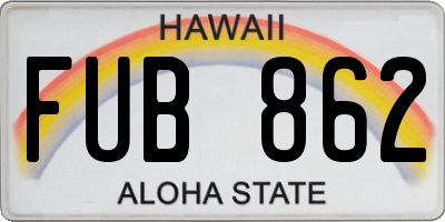HI license plate FUB862