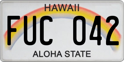 HI license plate FUC042