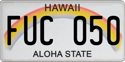 HI license plate FUC050