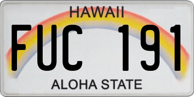 HI license plate FUC191