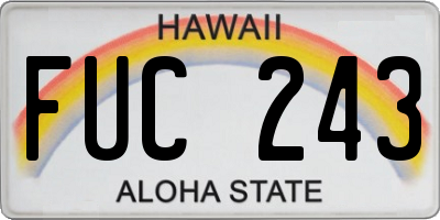 HI license plate FUC243