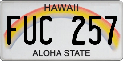 HI license plate FUC257
