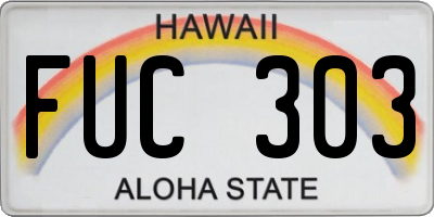 HI license plate FUC303