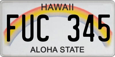 HI license plate FUC345