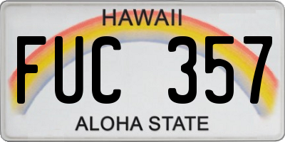 HI license plate FUC357