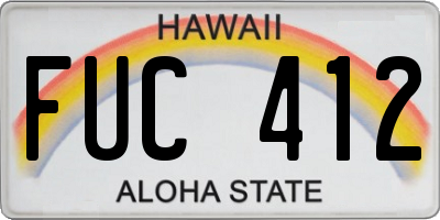 HI license plate FUC412