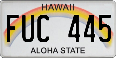 HI license plate FUC445