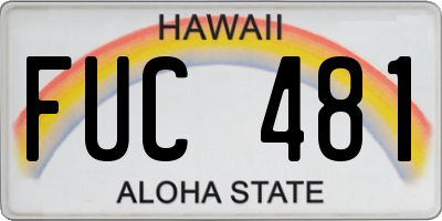 HI license plate FUC481
