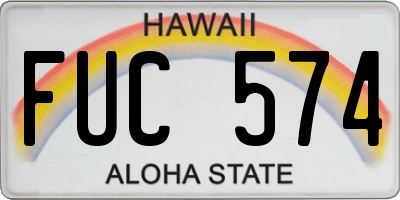 HI license plate FUC574