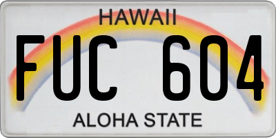 HI license plate FUC604