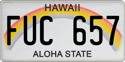 HI license plate FUC657