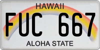 HI license plate FUC667